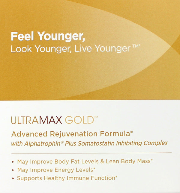 AGELESS UltraMAX Gold Effervescent Powder, HGH Anti-Aging Supplement for Women, Help Women Rejuvenate Their Faces Return to Youthfulness, Mens Supplement, Valencia Orange Flavor 22 Packets