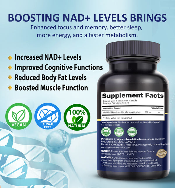 NMN Stabilized Form Capsules- 30 Capsules 500mg