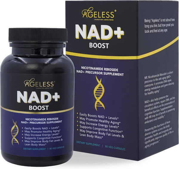 Ageless NAD+ Supplement - Nicotinamide Riboside Supplement for Healthy Aging and Cognitive Function - 90 Count