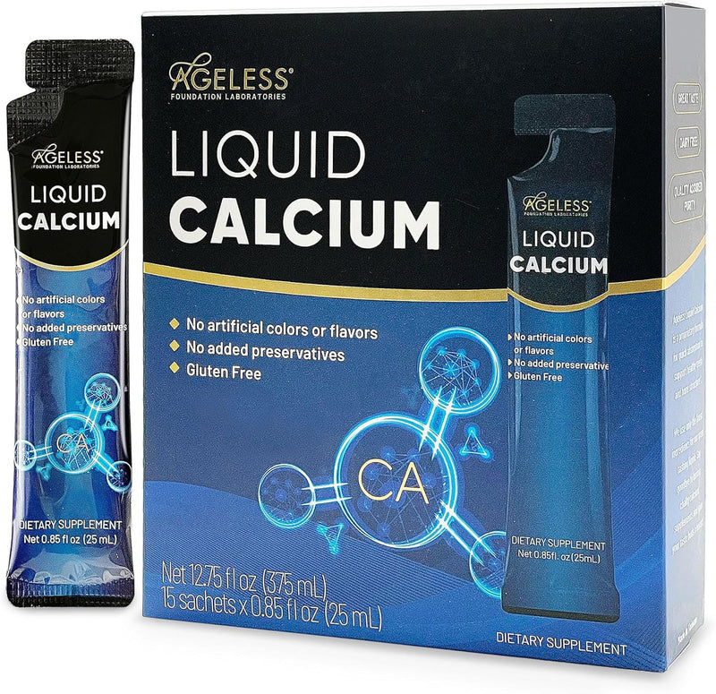 Ageless Liquid Calcium for Adults with Sea Bass Extract 25 ml (15 Count)