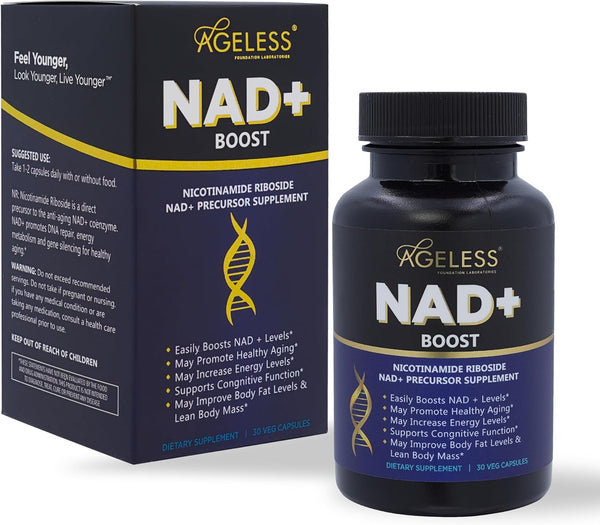 Ageless NAD+ Supplement - Nicotinamide Riboside Supplement for Healthy Aging and Cognitive Function - 30 Count