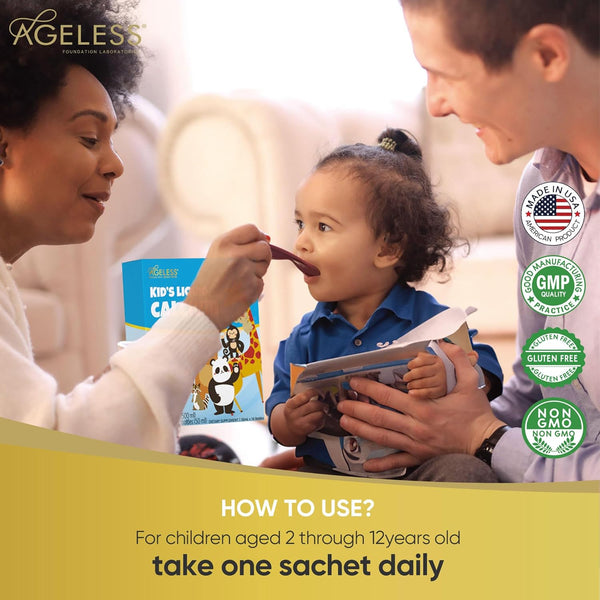 Ageless Liquid Calcium for Kids with Sea Bass Extract 25 ml (15 Count)