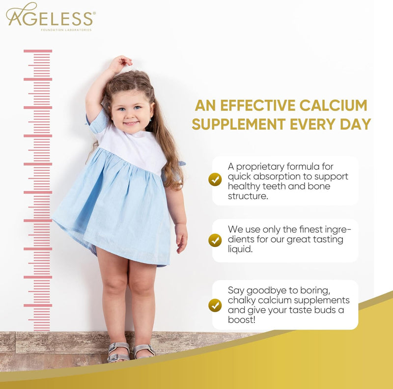 Ageless Liquid Calcium for Kids with Sea Bass Extract 25 ml (15 Count)